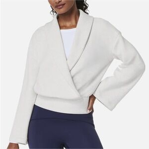 New SPANX Air Essentials Oatmeal Heather Wrap Top Size XS